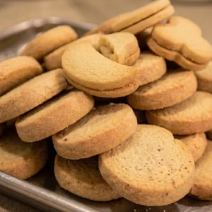 Biscotti da dessert frollini dorati per la colazione e il tè