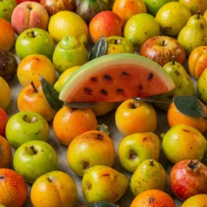 Composizione colorata di frutta martorana siciliana artigianale a Siracusa