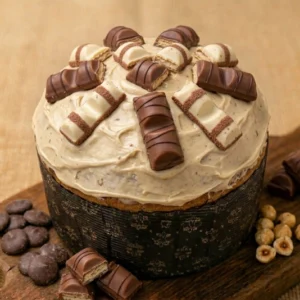 Panettone artigianale farcito gusto Bueno con barrette e crema