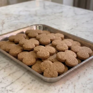 Teglia da forno con biscotti classici al cioccolato appena sfornati